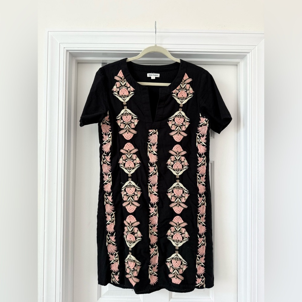 Roller Rabbit Black Dress with Embroidery